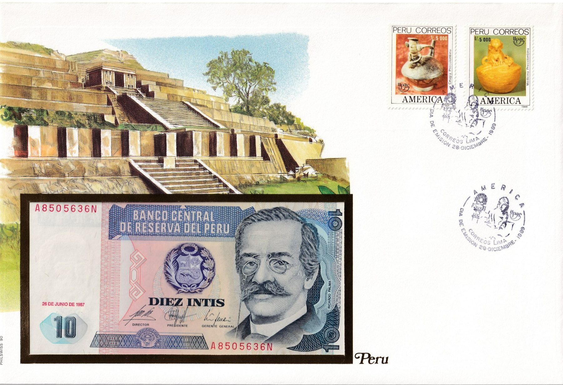 Banknoten: Grosser Banknotenbrief  Peru 1987 – Neu (gemäss Beschreibung) aus Neuchâtel von karlpierrino