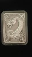 SILBERBARREN 1 oz High Relief nur 588Stück Schlange in Box