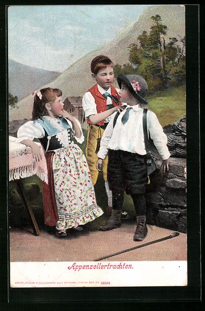 Cartoline postali: AK Schweizer Kinder in Appenzellertracht – Usato da Berlin venduto da bartko-reher