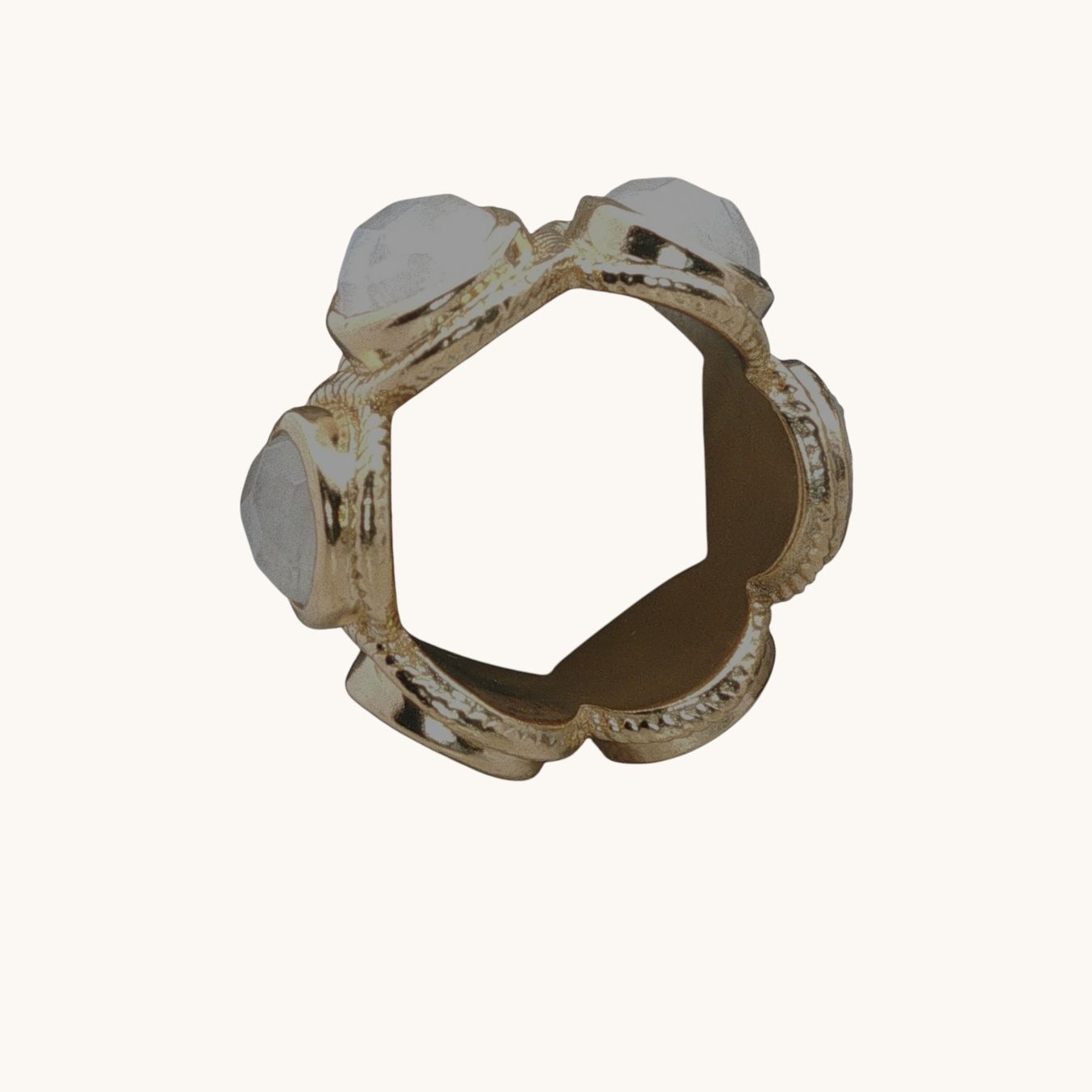 Olga Ribler Ringe: Silberring vergoldet mit Mondstein, Gr. 60 – Neu (gemäss Beschreibung) aus Luzern von MonikaS03 4