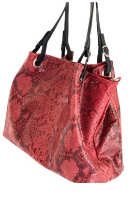 Eleganter Shopper aus Leder mit Python-Prägung 👜