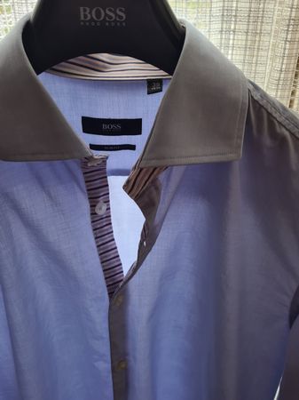 Hugo Boss Herren Hemd, Slim Fit, Gr 39, Blau Violett langarm