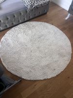 Runder Hochflor Teppich in beige guter Zustand gebraucht
