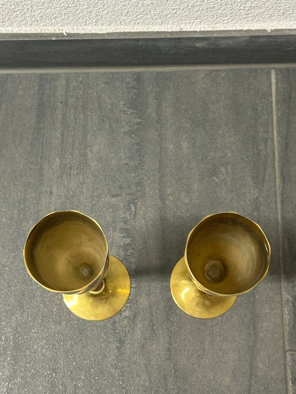 Bicchieri: Vintage elegant brass Champagne Flutes set – Usato da Lausanne venduto da Weber1007 2