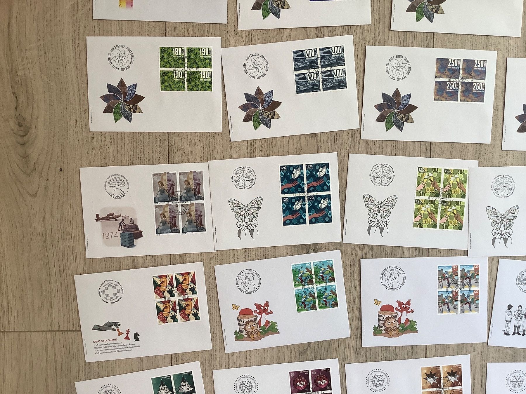 Tutti i francobolli: 50 FDC Schweiz 2024 Viererblockserien – Usato da St. Gallen venduto da herbrig2 2