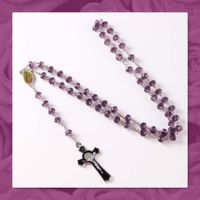 NEU: Glas Rosenkranz Kette Collier Kruzifix Taufe Kommunion