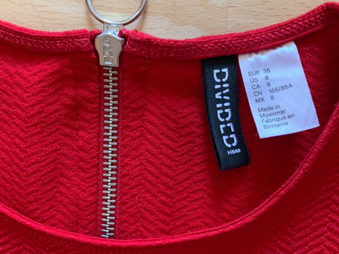 H&M Vestiti: H&M Damen Kleid, Gr.38, Rot – Usato da Worb venduto da farben20zauber 3