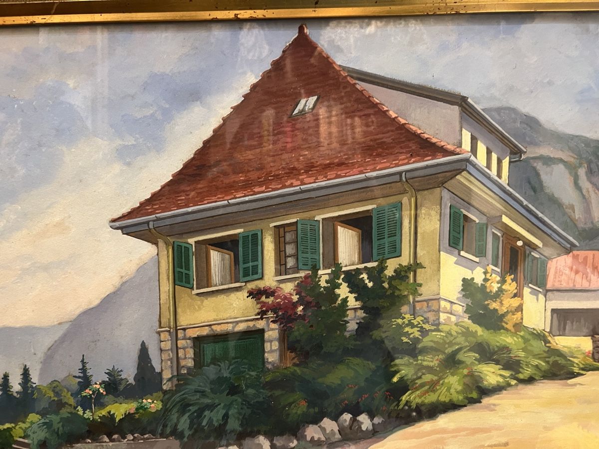 Gemälde: SIGNÉ R.BIACABE DATÉ 1940 aquarelle – Gebraucht aus Genève von Qanil77 1