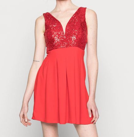 Minikleid Cocktailkleid Wal G. Rot mit Pailletten Neu Gr. 40