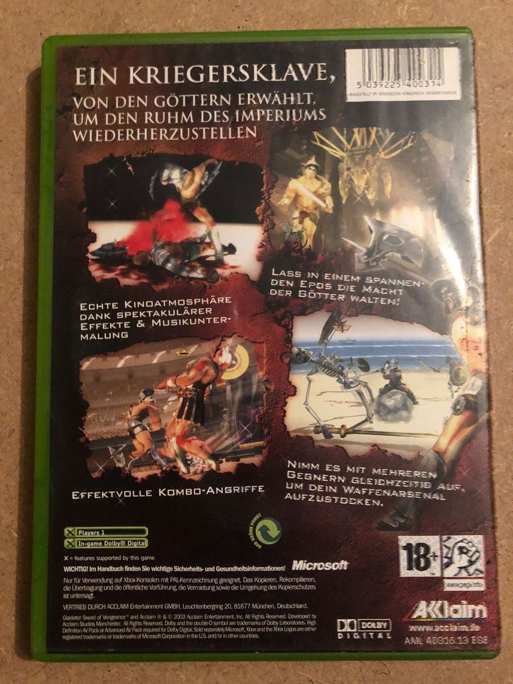 Giochi: Gladiator für Xbox – Usato da Kestenholz venduto da Mad18 1