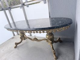 Beistelltisch oval Marmorplatte Messinggestell gebraucht