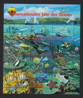 Bloc de 12 timbres ONU neuf "année océans" 1998