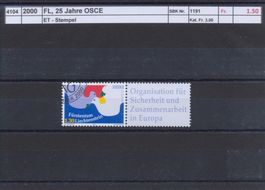 2000 FL, "25 Jahre OSCE - Friedenstaube", ET - Stempel