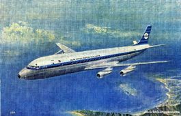 KLM DC-8 Originalkarte + c1965