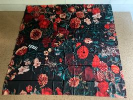 Neuer Duschvorhang, 180 x 180 cm, Blumen Rot.