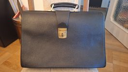 Aktentasche (vermutlich Kondukteurtasche) Leder schwarz mi