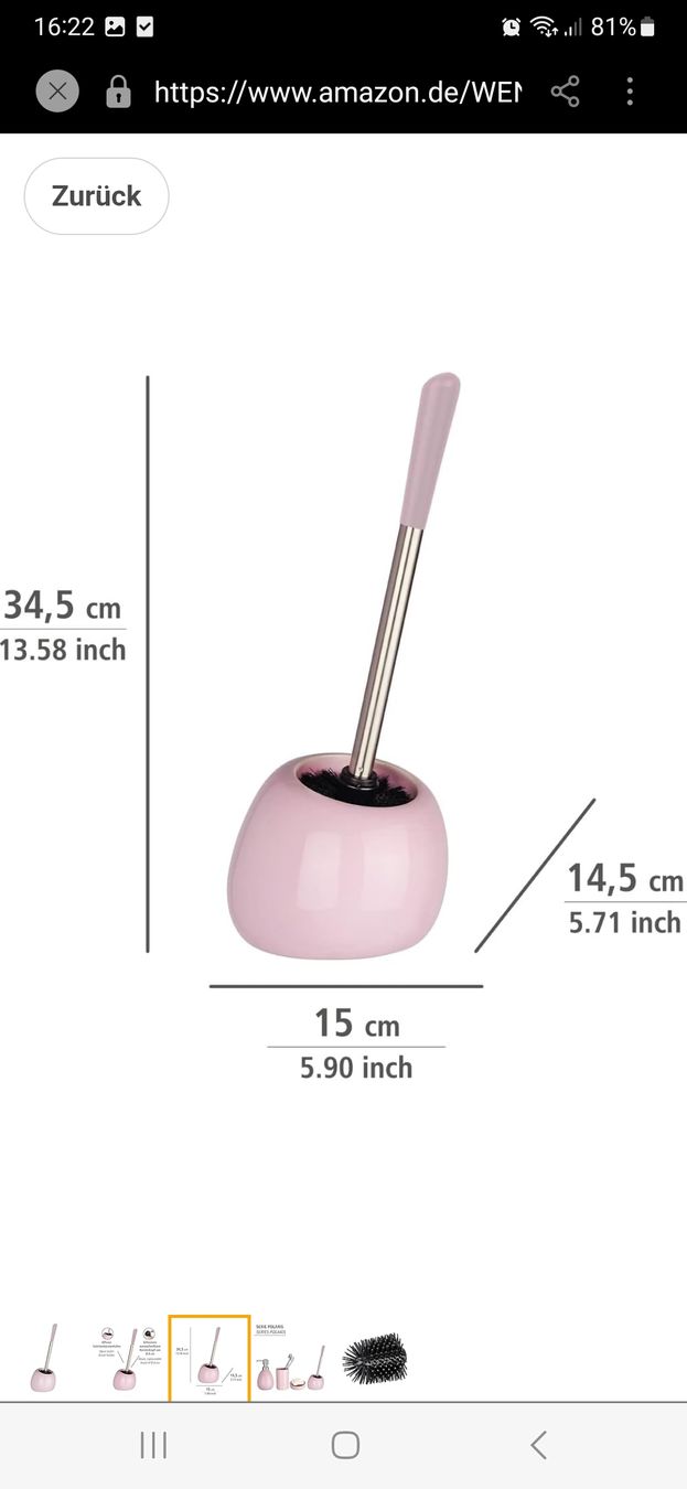 Altri accessori per il bagno: WC Bürste mit Halter Rosa/Silber, neu – Nuovo e nell'imballaggio originale da St. Gallen venduto da gab_8nvv 1