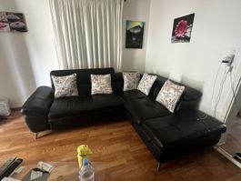 Sofa Schwarz Kunstleder!🛋️