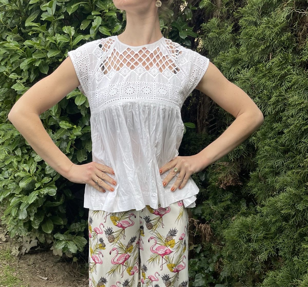Blusen: Blusa di cotone con pizzo-M/L – Gebraucht aus Gordevio von LanaZimm 3