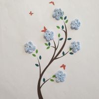 6 Stück Mini Blumen gehäkelt 095 B