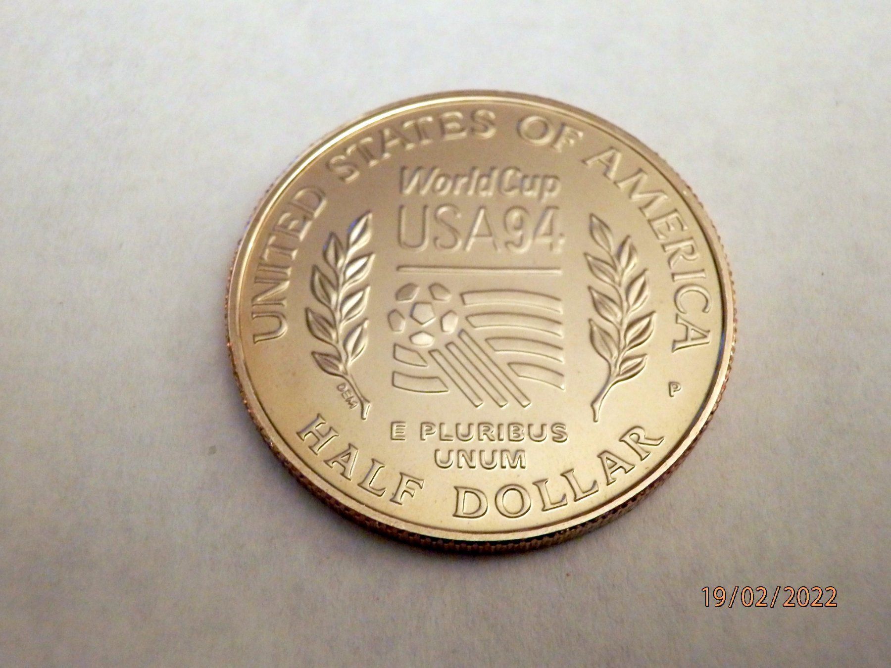Medaillen: Fussball WM USA 1994, Half Dollar, PP. – Gebraucht aus Ueberstorf von dinbau 1