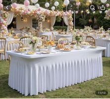 Tischrock Stoff Weiss für Bankett oder Hochzeit Grösse L