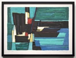Luchsinger Ernst Orig. Litho abstrakt Dampfschiff