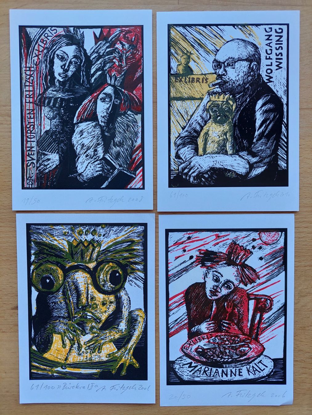 Xilografie: Sammlung Exlibris Annette Fritzsch - Orig. Linolschnitte – Usato da Obfelden venduto da Exlibris-Art 1