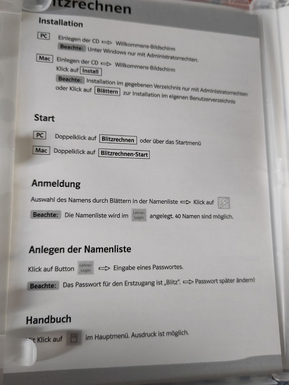 CD & DVD-Rohlinge: Blitzrechnen 3/4 CD-ROM Einzelplatzversion Klett – Gebraucht aus Golino von noko09 2