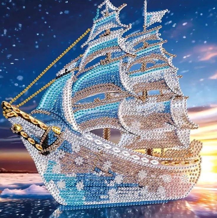 Kit bricolage: Diamond Painting: Segelschiff 30x30cm – Nuovo e nell'imballaggio originale da Teufenthal AG venduto da MeineSchatztruhe