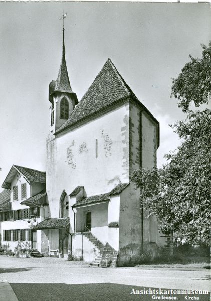 Cartoline postali: Greifensee - Kirche + ca. 1960 – Usato da Emmenbrücke venduto da teestube