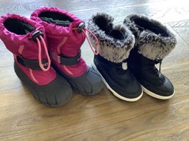 Mädchen Kinder Winterstiefel Pink Schwarz Grösse 28