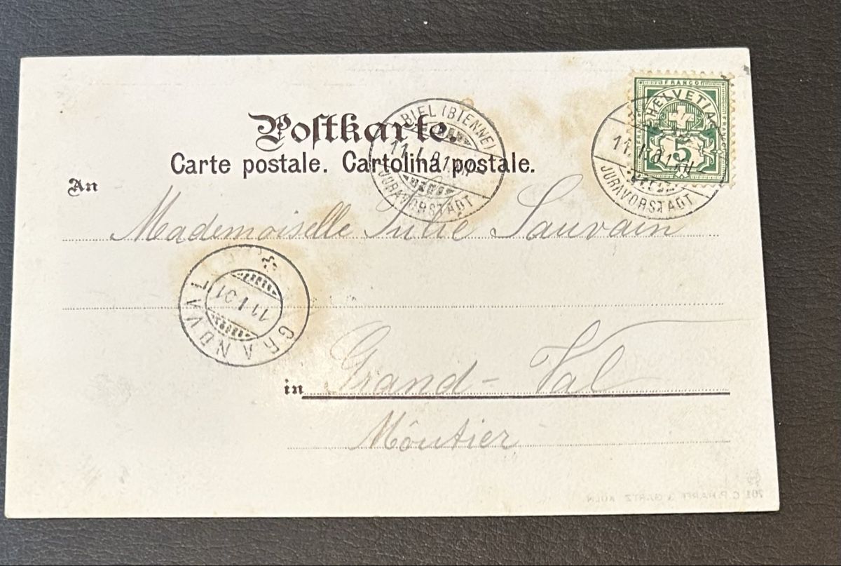 Ansichtskarten: Gruss Biel Litho  – Gebraucht aus Horw von Tellbub 1
