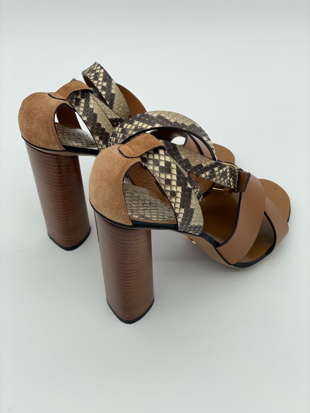 Gucci Damenschuhe: Gucci Candy Python  Sandale mit Absatz EU 38.5 Braun – Gebraucht aus Zürich von shoe_shop 3