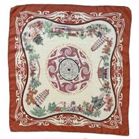 Foulard Seide ancient city Xian China VINTAGE 1950s