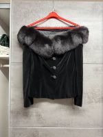 Edle Escada  Couture Jacke mit Jupe Echtpelz Kragen Gr. 38