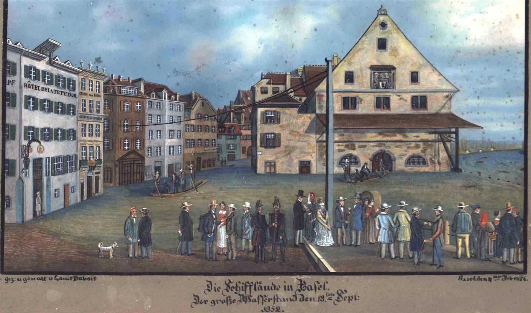 Incisioni: Basel Schifflände Aquarell von Dubois – Usato da Rafz venduto da Helvet32 1