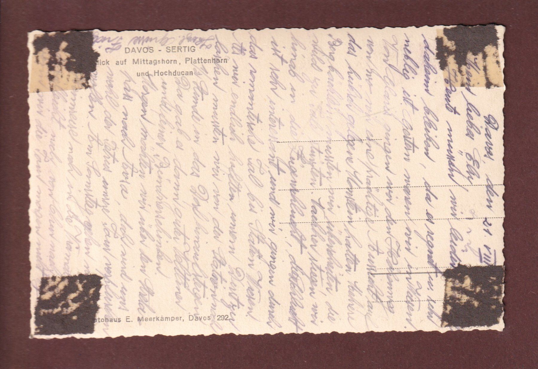 Cartoline postali: DAVOS - SERTIG // Ruck sehen // – Usato da Pully venduto da nicecards 1