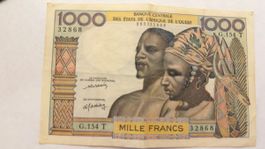 Billet ancien Togo – 1000 Francs CFA – BCEAO –