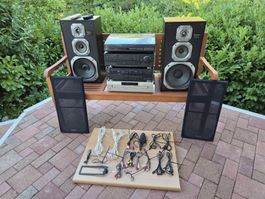 Technics HiFi-Anlage mit Plattenspieler, Kassette & Boxen
