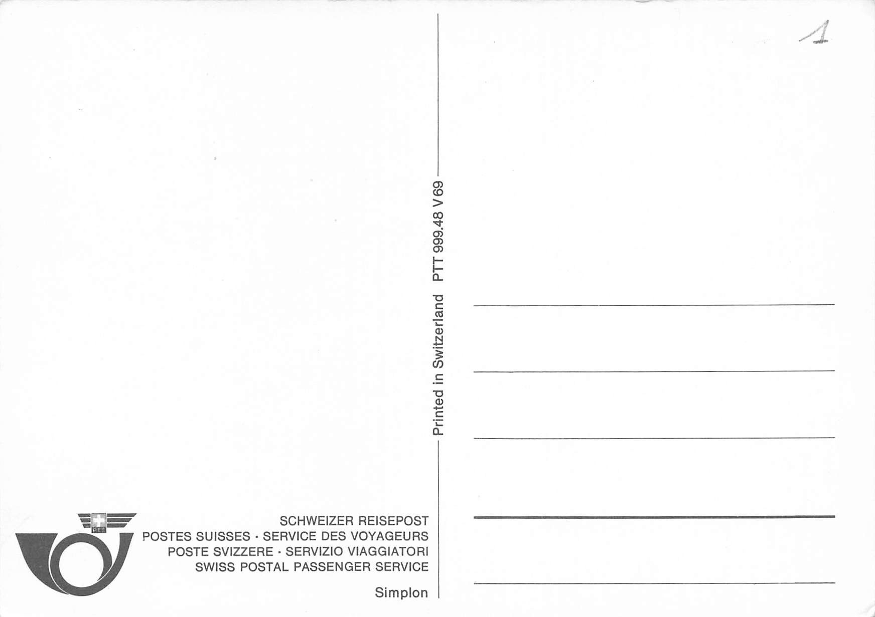 Cartoline postali: Postauto Voiture postale Auto Postale PTT Simplon – Usato da Biasca venduto da Blenio71 1