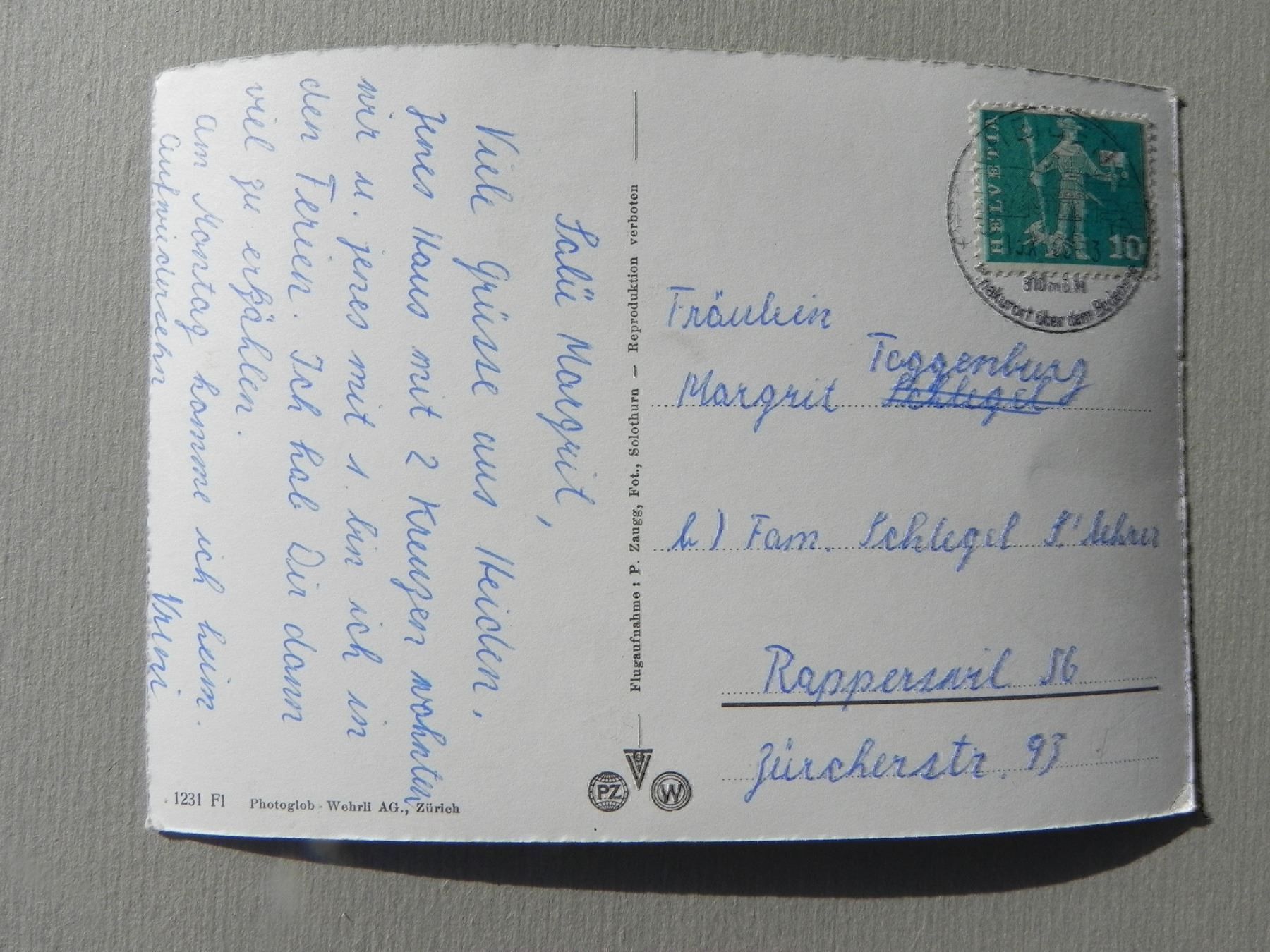 Cartoline postali: Ansichtskarte Herisau Appenzell 1960 – Usato da Siebnen venduto da krimsie 1
