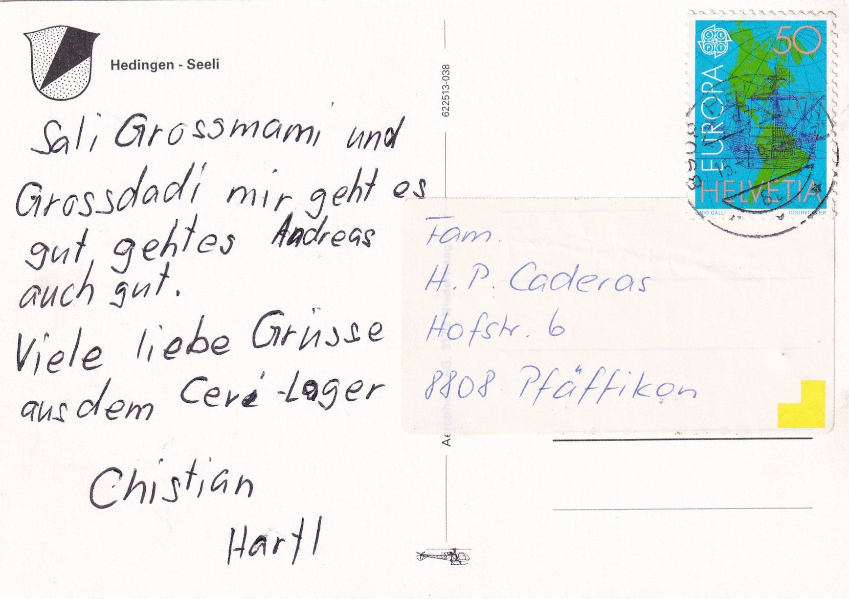 Cartoline postali: Hedingen, Seeli /ay – Usato da Hombrechtikon venduto da Rudolf07 1