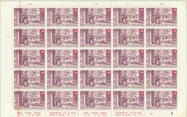 1949 Pro Patria kompletter Bogen mit rotem Wischstrich RR