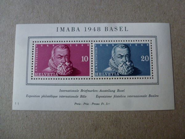 Tutti i francobolli: Block ++ IMABA 1948 Basel ungebraucht – Usato da Walkringen venduto da Casablanca777