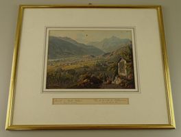 BELLINZONA, ALTKOLORIERTE AQUATINTA 1826