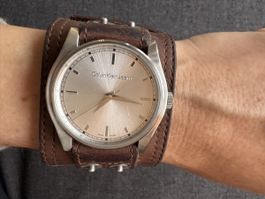 Calvin Klein Jeans vintage Armbanduhr, breites Lederarmband