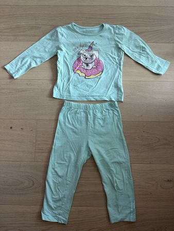Joli ensemble pyjama chiot donut 2-3 ans 98cm vert menthe tu