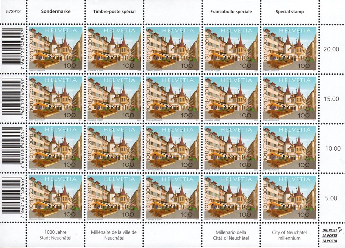 Tutti i francobolli: Bogen Neuchâtel - Neuenburg Jubiläum** – Nuovo (secondo la descrizione) da Dottikon venduto da haeusibuh5