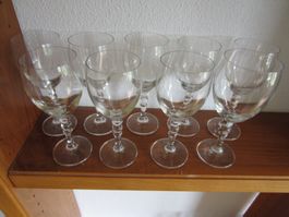 9 WEINGLÄSER, SIEHE FOTO, AB NUR 1.- FR.